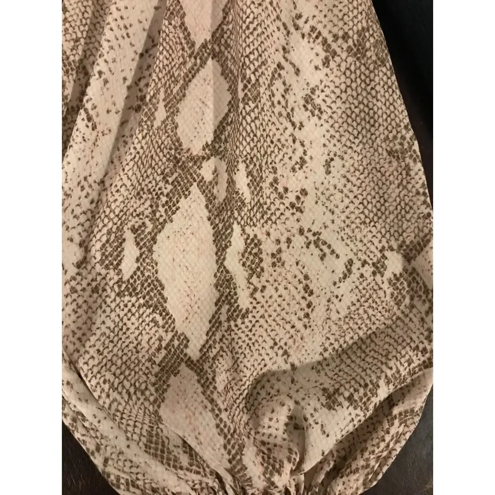 Anthro Current Air Snakeskin Print Mixed Media Top S Lightweight Boho Chic - Picture 5 of 11